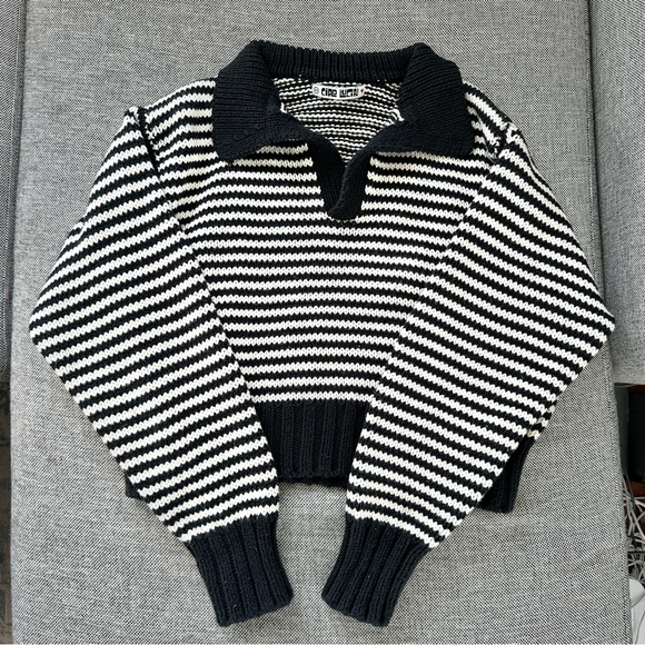 Like new Ciao Lucia Navy and White Striped V-Neck Sweater - Picture 1 of 7